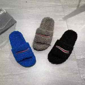 Piattaforma all'ingrosso della pelliccia delle donne di moda per le pantofole <span class=keywords><strong>con</strong></span> le scarpe calde dello scivolo del ricamo - Product Image 2