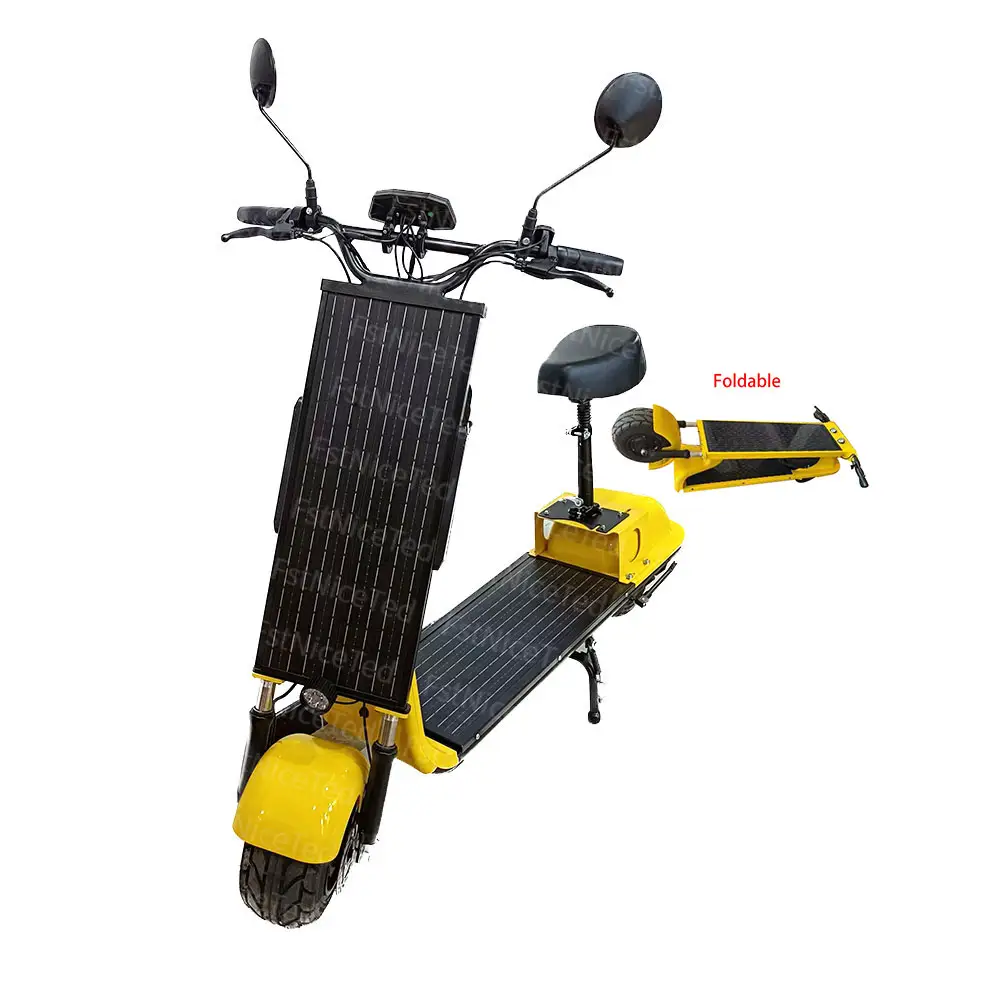 2024 OEM App Energy Tech 700W 48V 400wW 36V Energy Charging free Foldable e mobility solar panel adult electric Solar Scooter