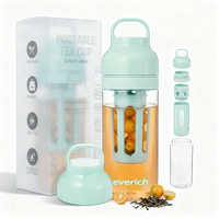 Bouteille infuseur à thé portable Everich 680 ml, bouteille d'eau en plastique anti-fuite avec filtre pour thé en feuilles