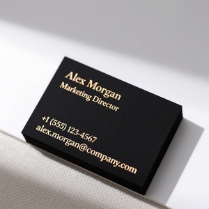 Carte de visite de haute qualité en noir mat avec impression UV sélective, imprimée sur papier d'art avec pelliculage mat - Product Image 1