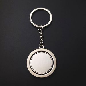 <b>Custom</b> Metal Round Double-Sided Rotating Blank Keyring Creative Pendant Small Gift <b>Keychain</b> - Product Image 3