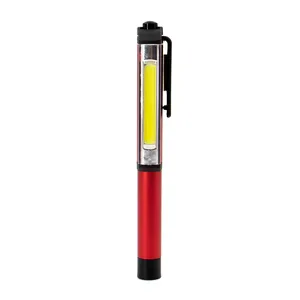 Pen shape led working light torch with magnet and clip Aluminum COB Flashlight