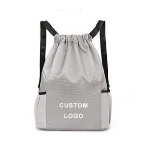 Factory Promotion Waterproof Polyester Sport <b>Drawstring</b> Backpack Travel Large Gym <b>Bag</b> Unisex Custom <b>Drawstring</b> <b>Bags</b> With Logo - Product Image 1