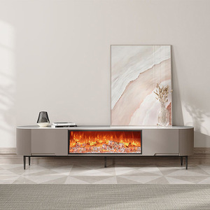 Armadietti moderni eleganti per TV 3D con supporto di <span class=keywords><strong>simulazione</strong></span> a fiamma incastonato in vetro HD stufa per caminetti da bancone in legno di lusso - Product Image 2