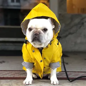 Big Dog Clothes Hoodie Ropa Para Perro Ubranka Dla Psa Jacket Pet Coat Bulldog Pug Abrigo De Clothing Retro Waterproof Raincoat