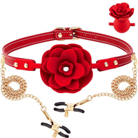 Balle buccale réglable en silicone en forme de rose, bâillon buccal solide, gag pour ouverture de bouche, équipement de bondage, gag en silicone, accessoires pour couple, jouets sexuels pour adultes