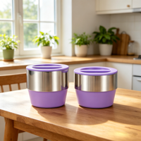 Boîte à lunch isotherme portable en acier inoxydable 304, thermos, récipient de stockage pour aliments et salades avec couvercle anti-fuite