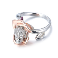Bague élégante tête de crâne, plaquée or bicolore raffinée, pour femme, design de niche haut de gamme, bijoux de mode