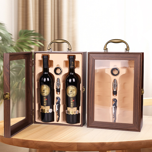 Decorative Wooden Wine Storage Box with Custom Engraving and Silk Fabric Insert Custom Logo Stylish Wooden Wine Beer Box
