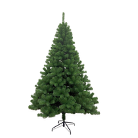 Sapin de Noël classique de haute qualité en cèdre vert, pré-éclairé avec lumières LED multicolores, montage facile, base stable