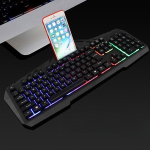 <span class=keywords><strong>Clavier</strong></span> de jeu mécanique filaire à rétroéclairage RVB haute performance à bas prix avec pavé <span class=keywords><strong>numérique</strong></span> et <span class=keywords><strong>support</strong></span> de téléphone pour ordinateur portable/tablette - Product Image 5