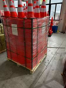 Дорожный конус из ПВХ, 70 см, 28 дюймов, оранжевый, гибкий, из 100% новых материалов, со светоотражающим элементом - Product Image 6