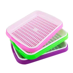 ZY59 Wholesale Square Double Layer Seedling Tray Germination Sprout Vegetable Wheatgrass Seedling planting Tray