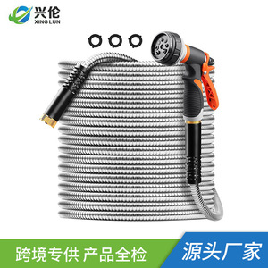 Tuyau d'arrosage en acier inoxydable de 3/4 pouce avec raccord américain haute pression pour usage extérieur - Product Image 3