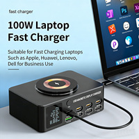Chargeur à charge rapide Affichage numérique intelligent PD 100W Charge sans fil magnétique pour téléphones et ordinateurs portables Chargeur USB multi-ports
