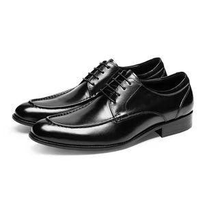 Chaussures Richelieu en cuir pour hommes, de haute qualité, formelles, respirantes, à lacets, haut de gamme, faites à la main, intemporelles et décontractées - Product Image 3