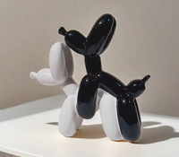 Sculpture abstraite de chien ballon - Statue d'art unique en résine pour la décoration de la maison, du bureau ou du bureau à domicile