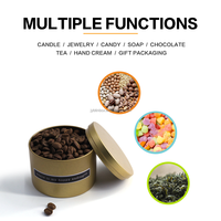 Boîtes en métal rondes mates JYB 8/10 oz de qualité alimentaire pour thé/café/cadeaux/bonbons, contenants noirs pour bougies parfumées