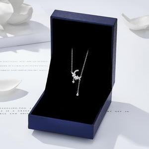 Collar de Plata de Ley S925 con Colgante de Luna, Estrella y Flor, con Zirconia, Estilo Delicado y Lujoso, Cadena para Clavícula, para Mujer - Product Image 6
