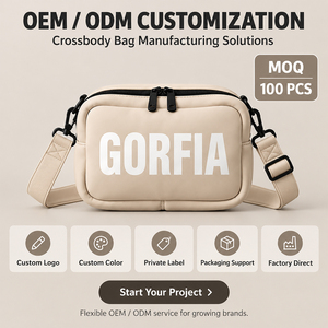 Sac à bandoulière personnalisé pour femme, multi-poches, fermeture éclair, sac à bandoulière décontracté en toile, sangle large réglable, OEM ODM, marque privée - Product Image 1