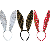 Nouveaux serre-têtes longs en velours à oreilles de lapin, avec paillettes, accessoires de coiffure mignons pour filles, pour tenues de fête de Noël