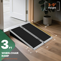 Rampe de fauteuil roulant télescopique en aluminium certifiée CE, capacité 300 kg, étanche et durable, pour appartement, salon, parc