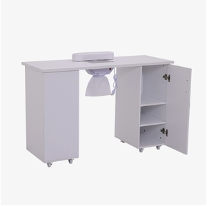 Wholesale <b>White</b> Nail Salon <b>Table</b> Modern Multi Drawer Nail <b>Table</b> With Vacuum Cleanersliding <b>Table</b> Nail Workbench - Product Image 2