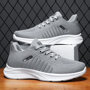 Chaussures de course pour hommes, sportives, à lacets, avec empeigne en mesh, motif à carreaux, respirantes, légères, semelle intermédiaire en EVA, semelle extérieure en caoutchouc, confortables, résistantes aux taches - Product Image 1