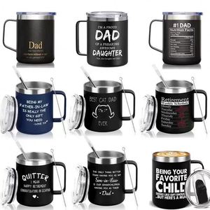 304 Stainless Steel Insulated Water Cup <b>Double</b> <b>Wall</b> Coffee Mug with Handle and Lid for Office and Household - Product Image 2