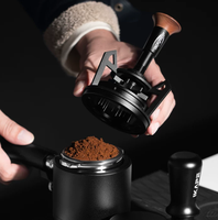 . Agitateur à expresso WDT à design creux, outil de distribution de café réglable en hauteur avec base en silicone pour différents types de cafetières