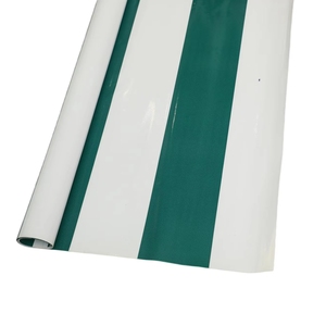 Rouleau de bâche en PVC rayée verte et blanche, imperméable, anti-UV, tissu enduit robuste pour couverture de camion et tente - Product Image 1