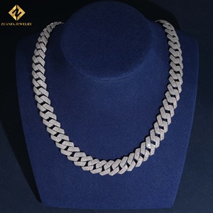 Cheap Factory Price Cuban Chain Necklace Solid 925 Sterling Silver VVS Moissanite Iced Out Cube <b>Cushion</b> Link Chain Gift - Product Image 5