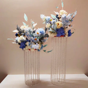 Colonne Trasparenti, Supporti <span class=keywords><strong>Quadrati</strong></span>, Fondali Floreali, Eleganti Supporti <span class=keywords><strong>per</strong></span> <span class=keywords><strong>Fiori</strong></span> in Cristallo Acrilico, <span class=keywords><strong>Vasi</strong></span> Alti <span class=keywords><strong>per</strong></span> Centrotavola Matrimoniali - Product Image 5