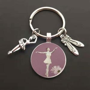 Ballet Dancer Figure Keychain <strong>Glass</strong> Girl Oil <strong>Painting</strong> Metal Key Chains Suitable Girls Fashion Who <strong>Love</strong> Dancing - Product Image 2