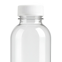 Bouteille en plastique transparente de qualité alimentaire avec bouchon à vis rond pour l'emballage de jus, de lait et de thé