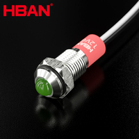 HBGQ8G-D/Y/S voyants Led étanche Ip67 12V 24V AC DC acier inoxydable métal signal lampe 8mm avec fils