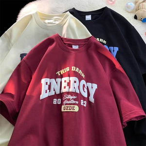100% Cotton Plain Oversized Tshirt Heavy Weight Custom Foam 3D Screen <b>Logo</b> Men Tee T Streetwear Short Drop Shoulder Fitness - Product Image 2