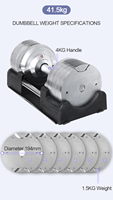 Ensemble d'haltères en acier électro-plaqué réglable de 41,5 kg, incréments de 1,5 kg, poids libre, équipement de musculation à domicile, entraînement de force JIT