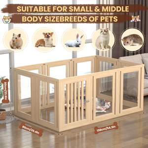 Playard anjing 3-in-1 yang dapat disesuaikan-termasuk panel tahan kunyah, tikar lantai dapat dilepas & bel latihan (hingga 20 kaki m²) - Product Image 4
