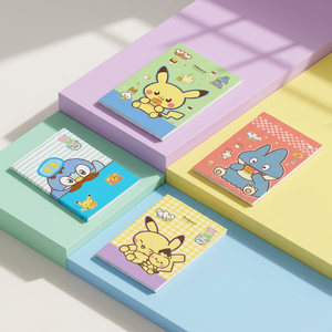pokemon Saddle Stitch <b>Notebook</b> 20 PCS <b>Set</b> Cute Character Kawaii Kids Stationery School Pikaed Random Korean Sealed Gift - Product Image 2
