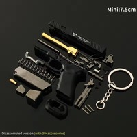 Porte-clés pistolet jouet de 2,95 pouces avec éjection de douilles, modèle TTi G34, réaliste, en métal, format réduit 1:3, à assembler