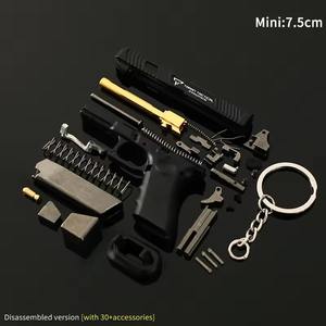 Llavero de pistola de juguete de 2.95 pulgadas con expulsión de casquillos TTi G34, llavero de metal con forma de pistola de juguete realista y económica, modelo de ensamblaje 1:<span class=keywords><strong>3</strong></span> <span class=keywords><strong>para</strong></span> serrar a mano - Product Image 4