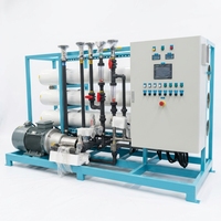Système de filtration d'eau saumâtre personnalisable par osmose inverse, avec moteur de pompe contrôlé par PLC, 1000 L/heure, variateur de fréquence, contrôle du débit, garantie 1 an
