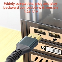 Câble DFX plaqué or DP 1.4 1,8 m 8K 4K UHD blindé mâle-mâle flexible en PVC avec coque en aluminium pour moniteur de bureau et téléviseur