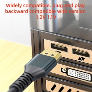 Cable DP 1.4 DFX Chapado en Oro, 1.8M, 8K 4K UHD, Cable de Video DisplayPort Flexible de PVC con Carcasa de Aluminio para Pantalla de Escritorio y <span class=keywords><strong>TV</strong></span> - Product Image 4