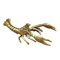 Ornement Homard en Cuivre Massif Fait Main, Artisanat Vintage, Figurine de Bureau et Objet d'Érudit, Objets de Collection, Décoration d'Intérieur Chinoise