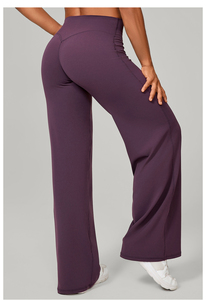 Của phụ nữ bền vững rộng chân yoga quần mềm cảm ứng thoáng khí nhanh chóng khô Yoga xà cạp 4-cách căng hip nâng lên sinh thái Activewear - Product Image 5