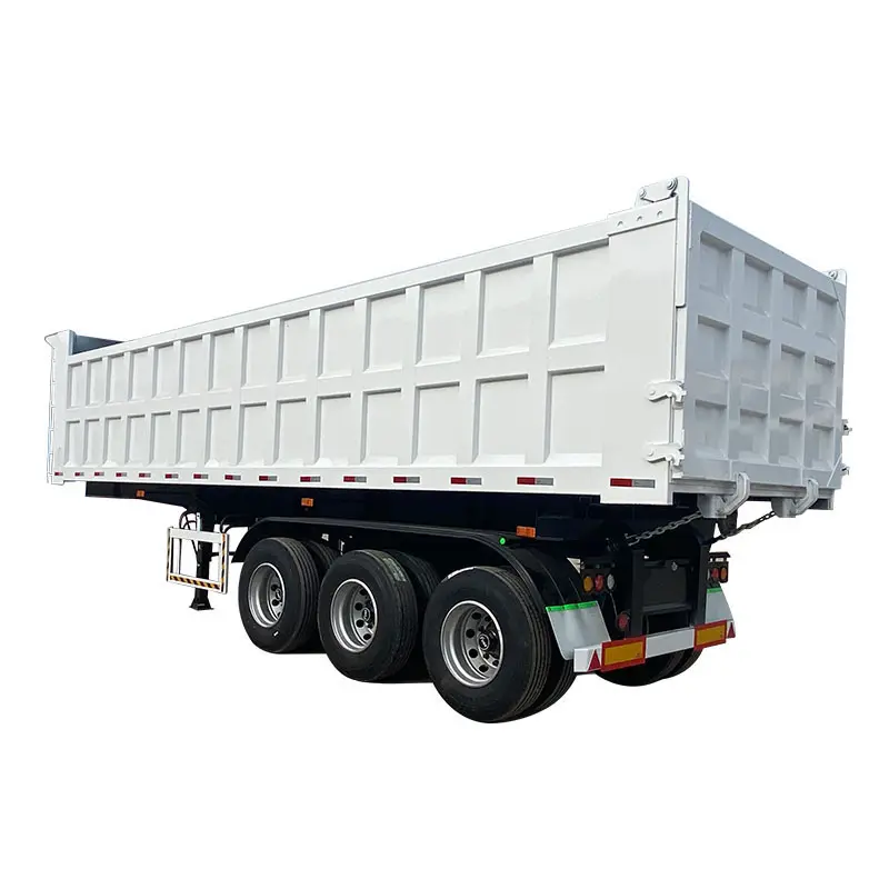 Harga rendah 40 Ton 50Ton 3 as roda truk Semi belakang Dump Trailer untuk dijual