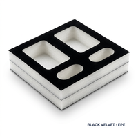 Insert en mousse EPE de forme personnalisée pour boutons de manchette et pinces à cravate, accessoire masculin, boîte cadeau écologique et étanche
