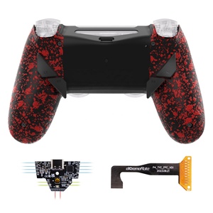 EXtremeRate Kit de remapping avec boutons arrière texturés rouges, version Type-C Dawn, pour manette PS4 Slim Pro JDM-040/050/055 - Product Image 2